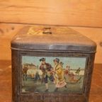 Antieke Lithografische Trommel Met Winterse Taferelen – Wed. J. Bekkers Dordrecht – Lunchtrommel thumbnail 4