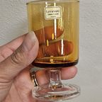 Vintage Luminarc Cavalier Glazen Amber Oker (7X) thumbnail 4