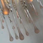 Xl Vintage Roze Murano Kroonluchter Hanglamp Kristallen Pegels thumbnail 6