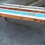 Gerecycled Robuust Rustieke Houten Eettafel, 200 X 95 Cm thumbnail 10