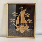Chinoiserie Vintage Stro Art - Zeilboot thumbnail 5