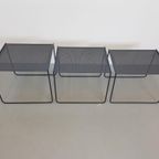 Vintage Zwart Metaal Bijzettafel Mimi Set Nesting Tables '80 thumbnail 8