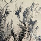 Pentekening. Figuratief. '50-'60. Gesigneerd. thumbnail 10