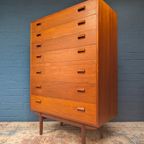 Vintage Tallboy Ladekast, Børge Mogensen Voor Søborg Møbelfabrik, Jaren 60 thumbnail 4