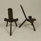 Set Van 2 Vintage Houten Krukjes thumbnail 5