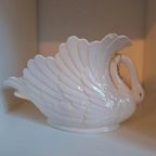 Engelse Vintage Zwanen, Porselein, Witte Plantenbakjes thumbnail 7