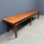 Grote Grenenhouten Kloostertafel Met Lades thumbnail 10
