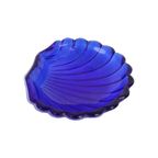 Schelp Boterschaal Kaviaar Houder Chroom Blauw Glas Vintage thumbnail 5