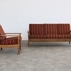 Brutalist Bank | Vintage Sofa | Jaren 60 | Eiken thumbnail 3
