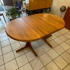 Vintage Deens Design Eettafel Ovaal/Rond, Massief Teak, Verlengbaar thumbnail 11