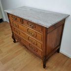 Vintage Frans Dressoir Commode, Ladekast Badkamermeubel Met Marmer Blad 405 thumbnail 8