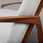 Grijze Geherstoffeerde Teak Paper Knife Sofa By Kai Kristiansen Voor Magnus Olesen, 1960S thumbnail 24