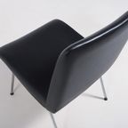 Danish Architectural Chair In Black Vinyl From 1960’S thumbnail 7