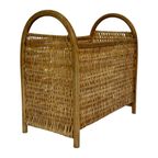 Vintage Rotan Krantenbak Boho Style Lectuurmand Van Riet thumbnail 2