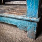 Authentieke Houten Paktafel – Blauw thumbnail 5