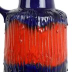 Vintage West Germany Aardewerk Scheurich Blauw Oranje Fat Lava 408-40 thumbnail 6
