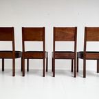 Haagse School Set Eetkamerstoelen Van Muntendam, 1920's thumbnail 3