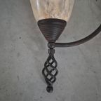 3 Vintage Wandlampen Met Gemarmerd Glas thumbnail 4
