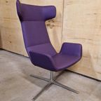 Stijlvolle Strakke Lexi Lounge Paarse Draaifauteuil thumbnail 2