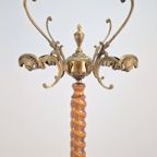 Regency Staande Kapstok Barley Twist Hout Messing Leeuwenkop thumbnail 5
