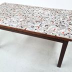 Vintage Mozaïek Tegeltafel En Wengé Hout, 1970S thumbnail 2