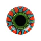 Hubert Bequet Vaas Oranje Groen Turquoise Keramiek Sixties thumbnail 7