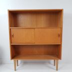 Vintage Deense Eiken Fineer Wandkast | Kast Schuifdeuren thumbnail 6
