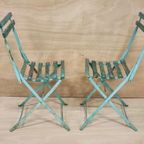 Set Oude Bistrostoelen Inklapbaar Vintage Zeegroen thumbnail 5