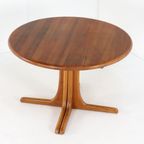 Ronde Massief Teak Deense 1x Verlengbare Eettafel 'kalundborg' Vintage thumbnail 10