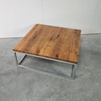 Salontafel, Wagondeur Eiken, Aluminium Frame thumbnail 8