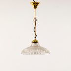 Antieke Art Deco Holophane Hanglamp thumbnail 6