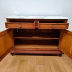 Vintage Antiek Dressoir Commode Ladekast Badkamermeubel Met Marmer Blad 707 thumbnail 3