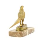 Art Deco Beeld Fazant Sculptuur Verguld Brons Marmer Jaren 20 thumbnail 10