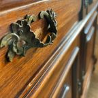 Vintage Houten Dressoir Eiken Met Roze Terra Blad Graniet thumbnail 3