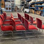 Gispen Stoelen Eetkamerstoelen Rood Buisframe Fauteuil thumbnail 7