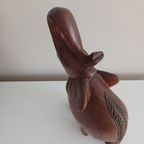 Vintage Handgekerfde Houten Olifant, Massief, 35 Cm thumbnail 9