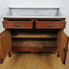 Vintage Frans Dressoir Commode, Ladekast Badkamermeubel Met Marmer Blad 902 thumbnail 6