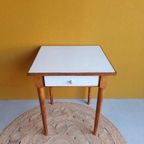 Brocante Vintage Keuken Tafeltje Met Formica Blad, Tafel thumbnail 9