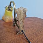 Art Nouveau Bronzen Wandlamp, Jaren 1900 thumbnail 16