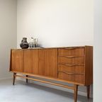 Vintage Houten Dressoir / Sideboard Met 3 Deurtjes En 4 Lades thumbnail 9