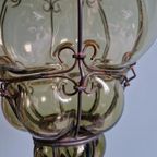 Venetiaanse Ophanging In Geblazen Glas En Gesmeed Metaal thumbnail 14