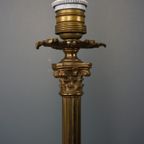 Antieke Franse Goud Kleurige Lamp, Eind 1800 thumbnail 3