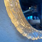 Grote Ovale Vintage 'Iceglass' Spiegel. Hillebrand, Duitsland 1970'S thumbnail 10