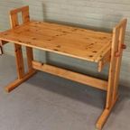 Vintage Grenen Design Kantelbaar Bureau Tekentafel thumbnail 5