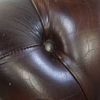 Chesterfield Bureaustoel Op Wieltjes, Draaibaar En Kantelbaar In Een Mooie Donker Bruine Kleur thumbnail 14