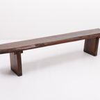 Varnished Solid Wood Bench, Mid-20Th Century thumbnail 2