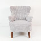 Vintage Theo Ruth Artifort Dames Licht Grijs Corduroy thumbnail 5