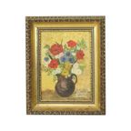 Oud Amateur Schilderij Bloemen Gouden Barok Lijst Bleyaert 28X23Cm thumbnail 5