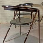 Set Van 4 Vintage Giannina Leren Stoelen, Arrben Italy thumbnail 10