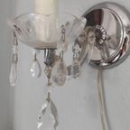 Vintage Brocante Wandlampje Met Glazen Pegels thumbnail 4